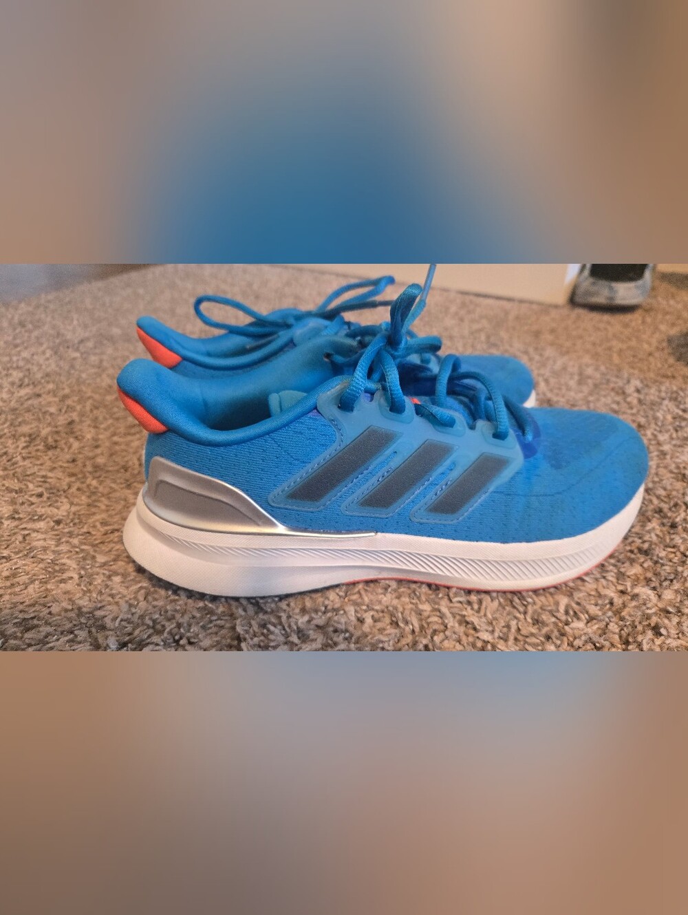 Kids Adidas Blue Athletic Sneakers with Reflective Accents